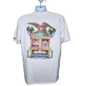 Vintage 80s Hard Rock Cafe Washington Save the Planet Mens Size XL White